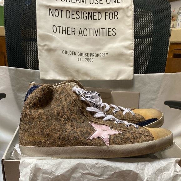 NIB Golden Goose Francy Leopard Suede Sneaker, 40 - Picture 6 of 15